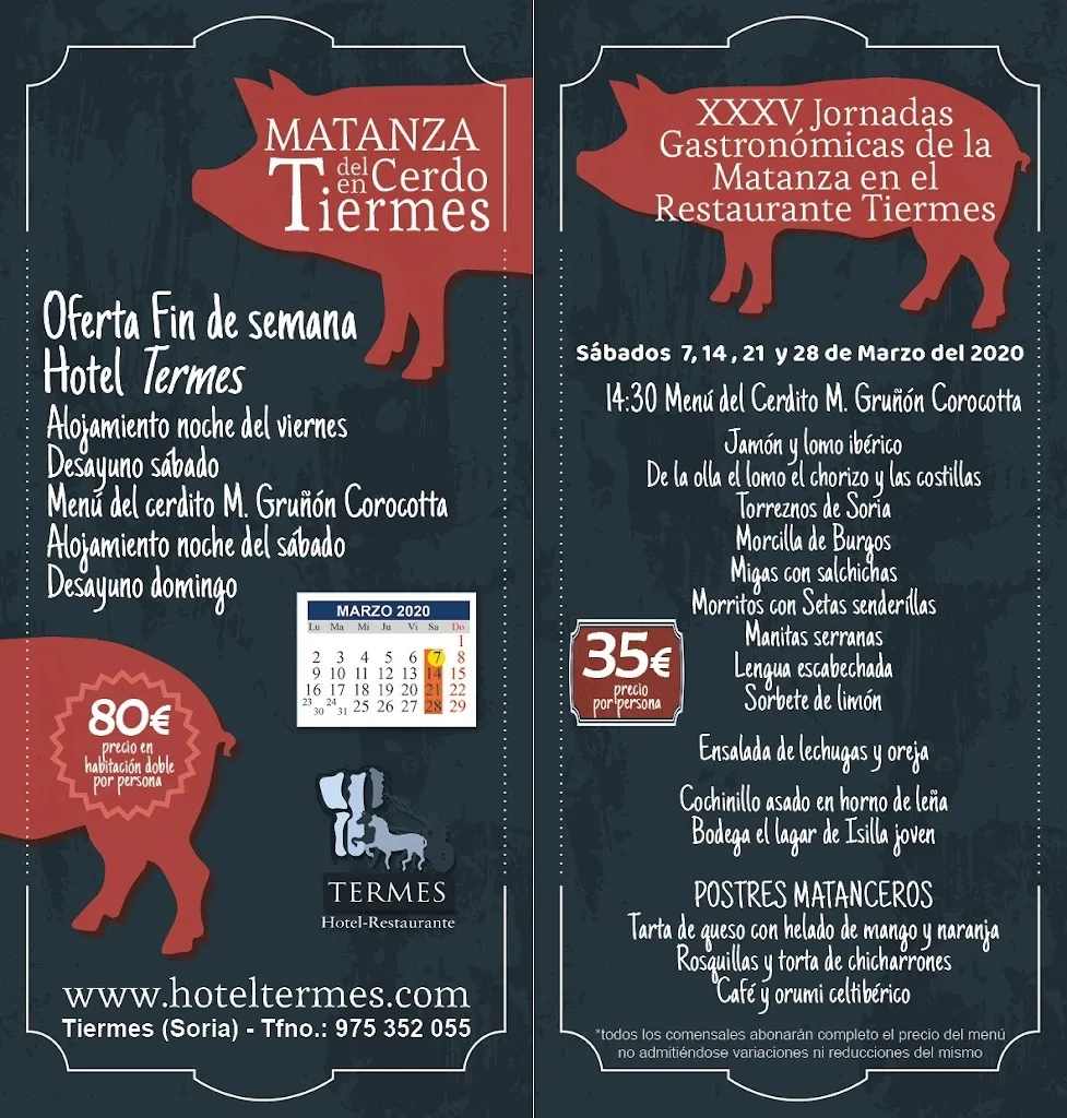 Menu_HOTEL-RESTAURANTE TIERMES_Carrascosa de Abajo_immagine_2