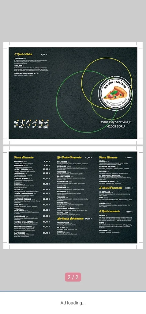 Menu_Rincón Italiano_Fuentelsaz de Soria_image_1