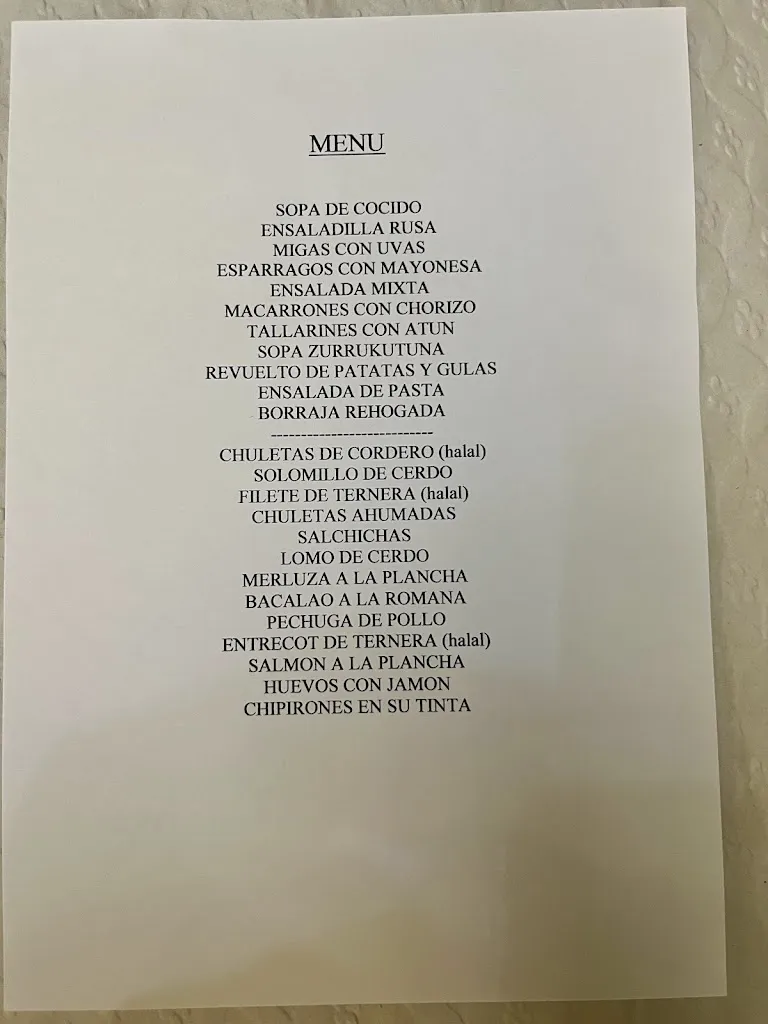 Menu_Hotel Rural Hostal Lázaro_Golmayo_image_1