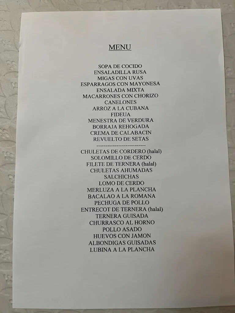 Menu_Hotel Rural Hostal Lázaro_Golmayo_image_2