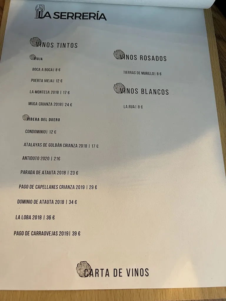 Menu_Bar Restaurante La Serrería_Molinos de Duero_image_2