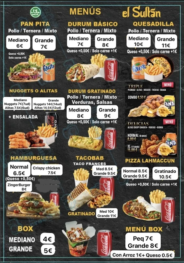 Menu_KEBAB HOUSE Él Súltan (KEBABS - TACOS - HAMBURGUESAS)_Cuevas del Almanzora_immagine_2