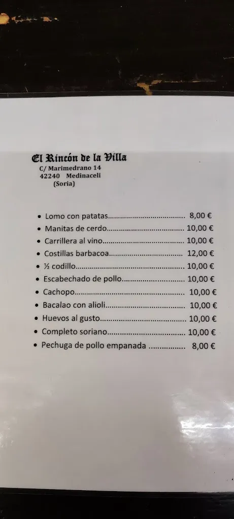 Menu_El Rincón de la Villa_Medinaceli_image_3