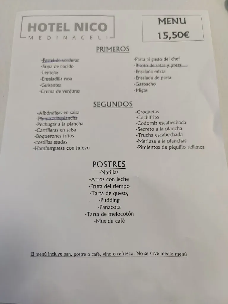 Menu_Hotel Restaurante Nico_Medinaceli_image_1