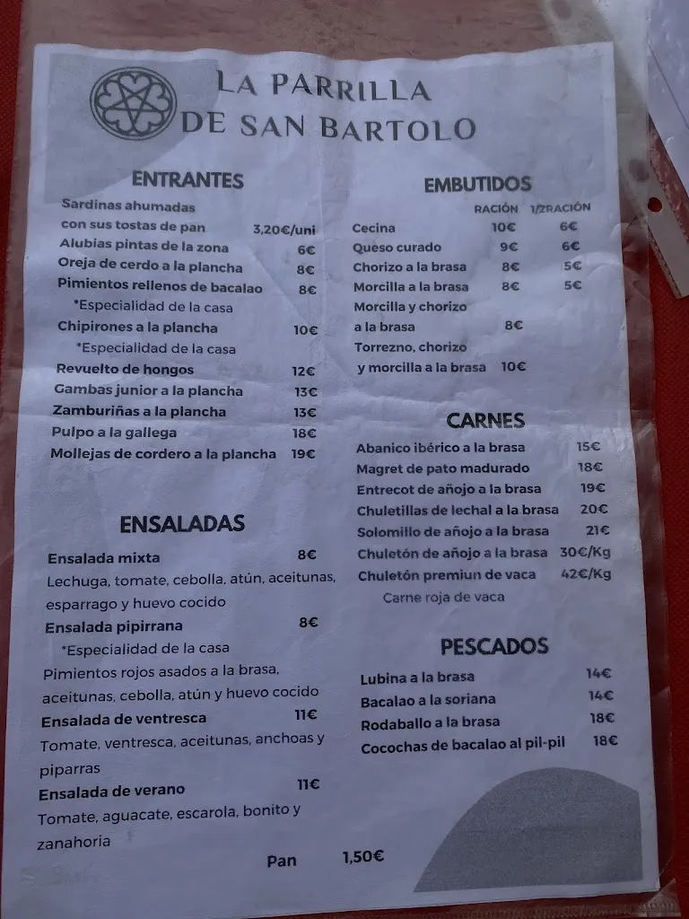 Menu_La Parrilla de San Bartolo_Nafría de Ucero_image_4