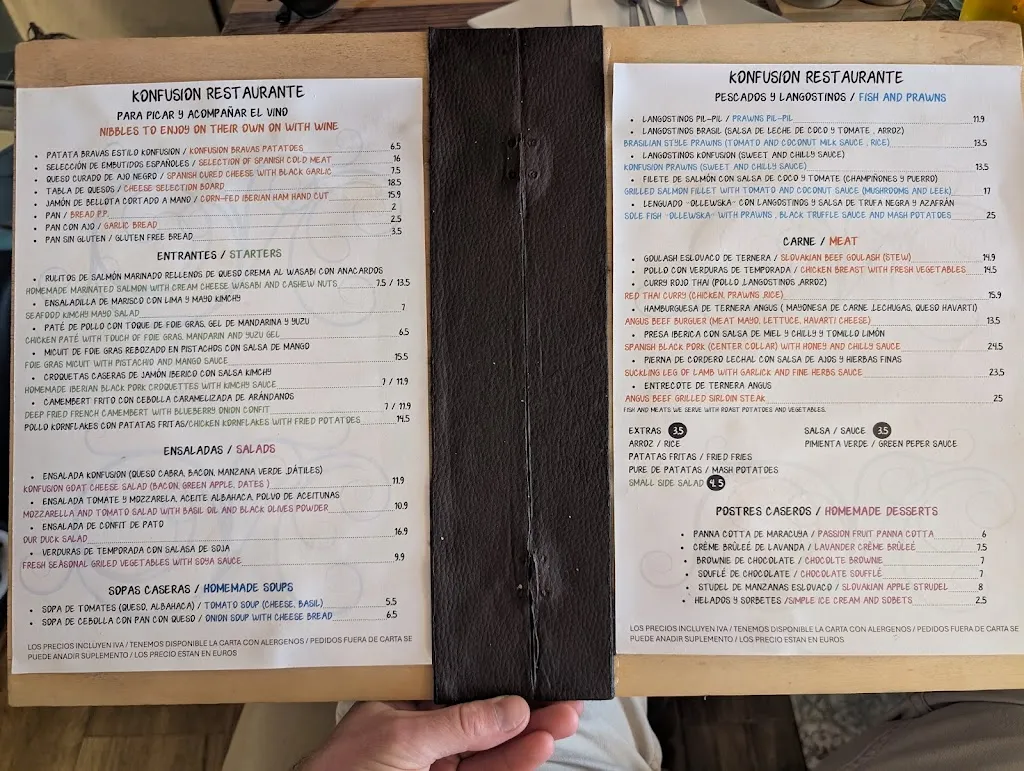 Menü_Restaurante Konfusion_Oncala_Bild_1