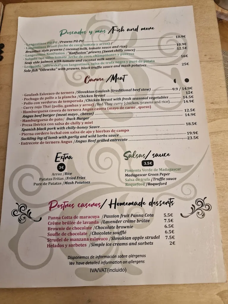 Menü_Restaurante Konfusion_Oncala_Bild_3