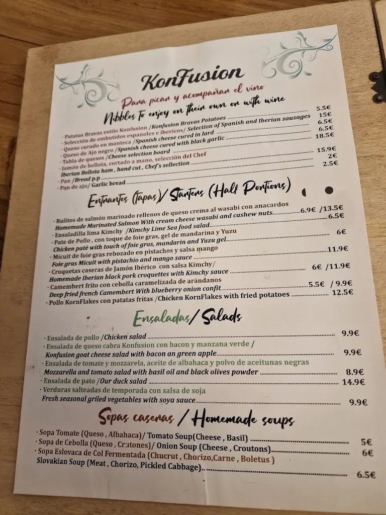 Menü_Restaurante Konfusion_Oncala_Bild_4