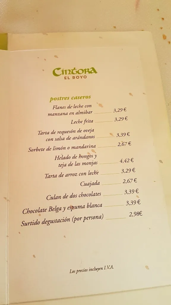 Menu_Restaurante Cintora Bar, desde 1970_Royo El_image_1