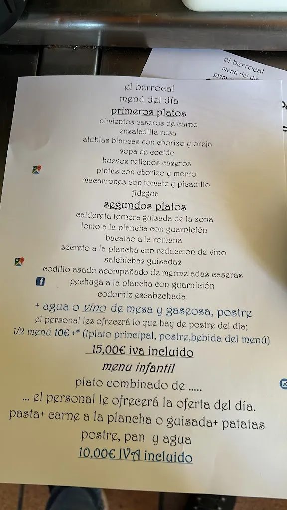 Menu_Bar Restaurante El Berrocal_Royo El_image_1