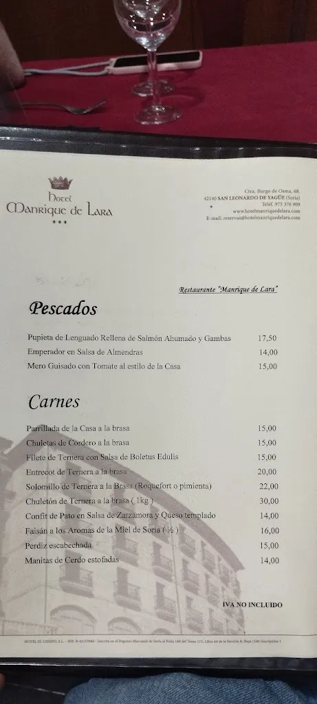 Menu_Manrique De Lara - El Chispo_San Leonardo de Yagüe_image_1