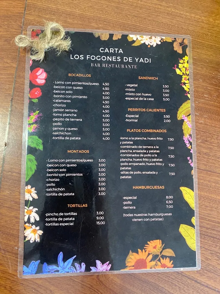 Menu_Restaurante Los Fogones De Yadi_Valdenebro_immagine_1