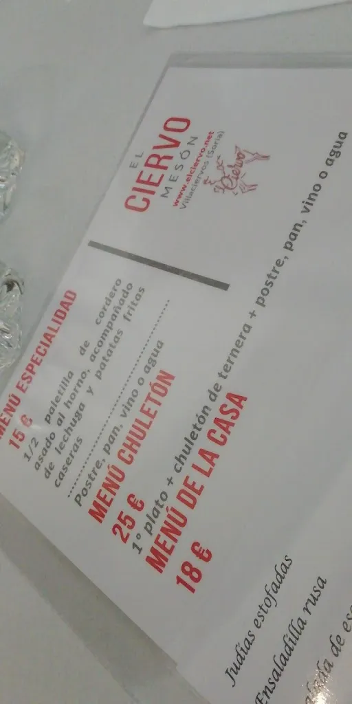Menu_El Ciervo Mesón Bar Restaurante_Villaciervos_image_1
