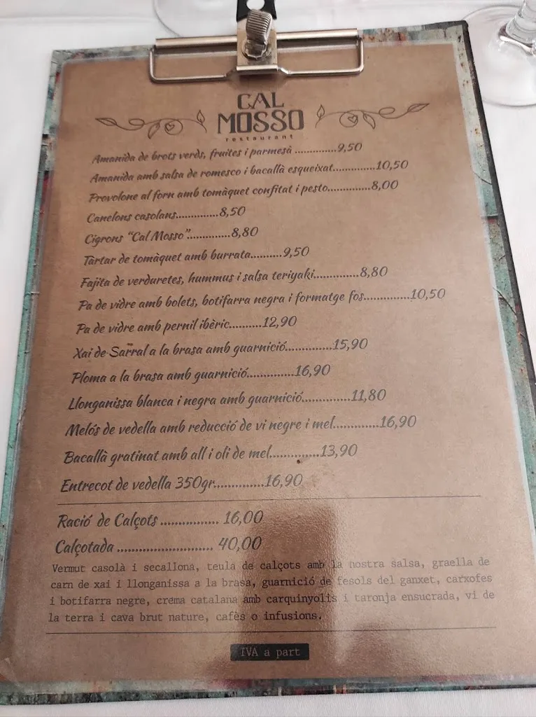 Menu_Restaurant Cal Mosso_Aiguamúrcia_image_2