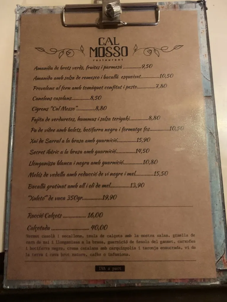 Menu_Restaurant Cal Mosso_Aiguamúrcia_image_3