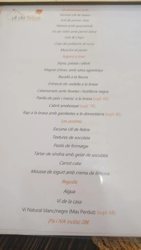 Menu_Restaurant Ull de Llebre_Albinyana_immagine_1