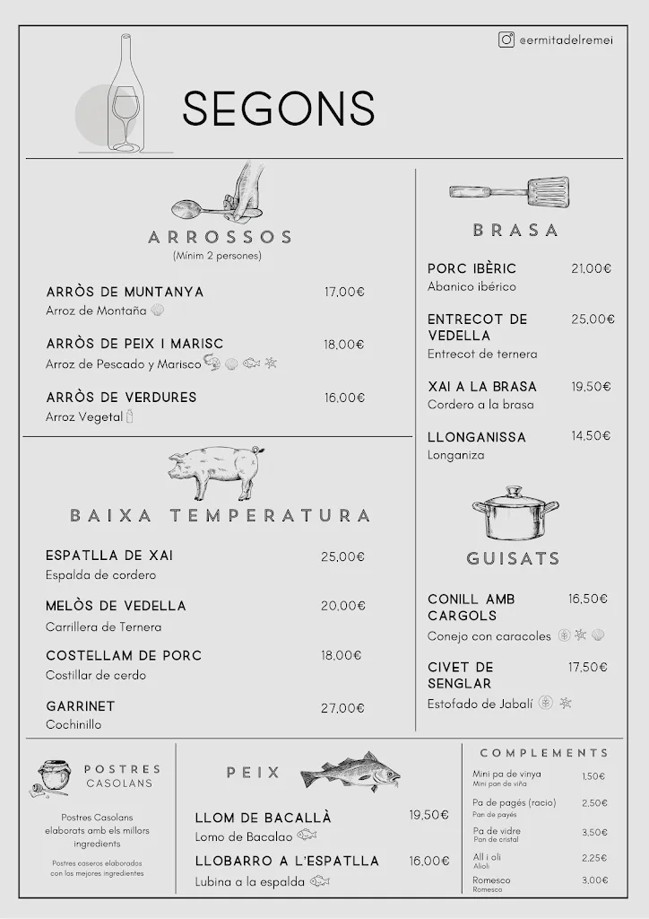 Menu_Restaurant Ermita del Remei_Alcover_image_2