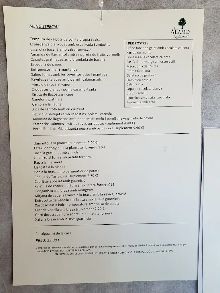 Menu_El Álamo Restaurant_Alcover_image_2