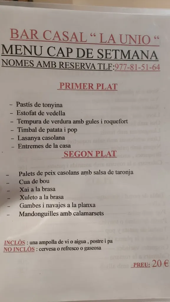 Menu_Bar de la Societat Recreativa La Unió_Aleixar_immagine_2