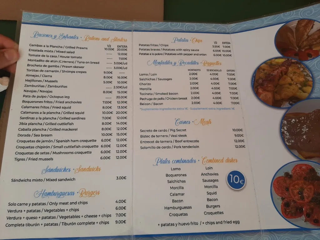 Menu_Bar El Tiburón_Cuevas del Almanzora_image_1