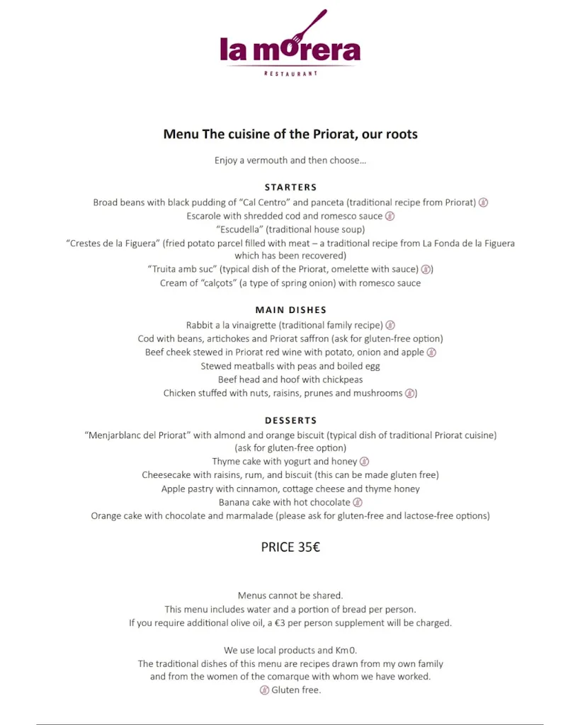 Menu_Restaurant La Morera_Alforja_image_1