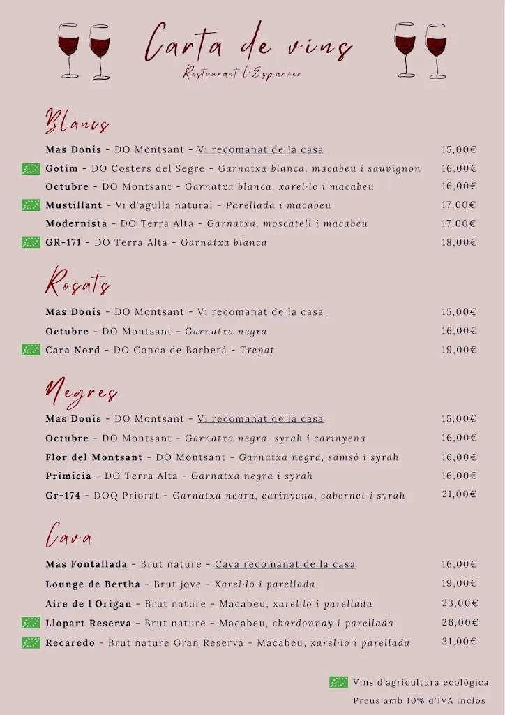 Menu_Restaurant l'Esparver_Alforja_image_4