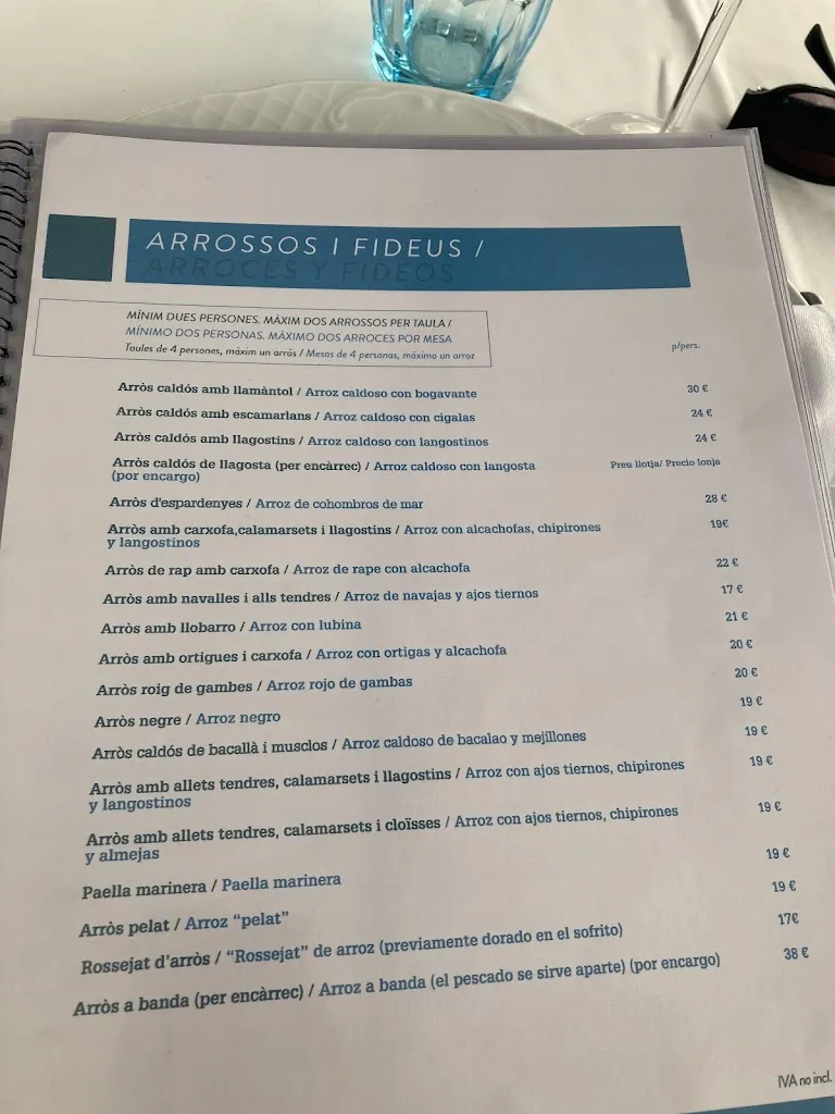 Menü_Les Barques Can Joan_Alcanar_Bild_2