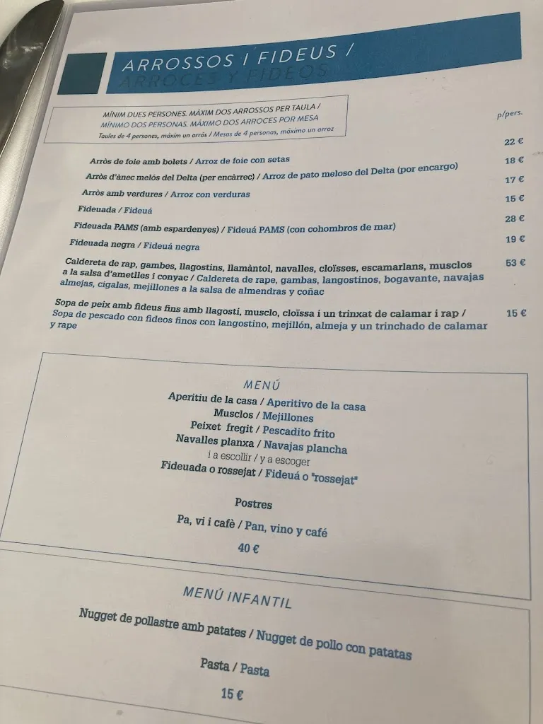 Menü_Les Barques Can Joan_Alcanar_Bild_3