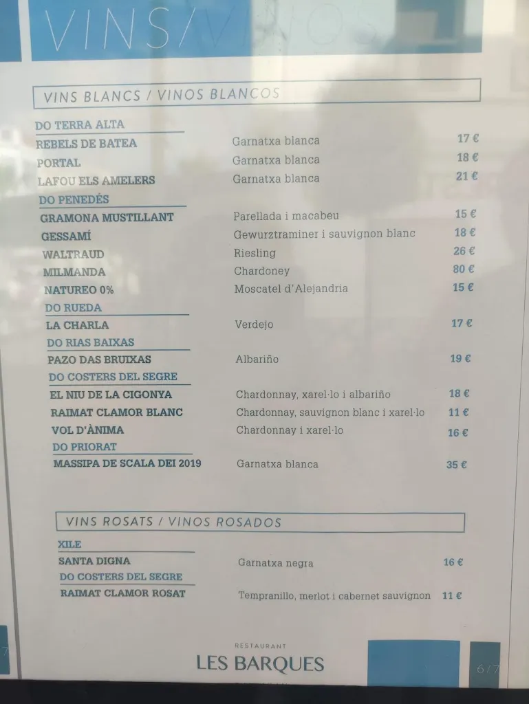 Menü_Les Barques Can Joan_Alcanar_Bild_4