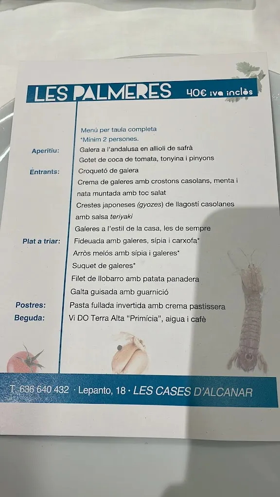 Menu_Restaurant Les Palmeres_Alcanar_image_1