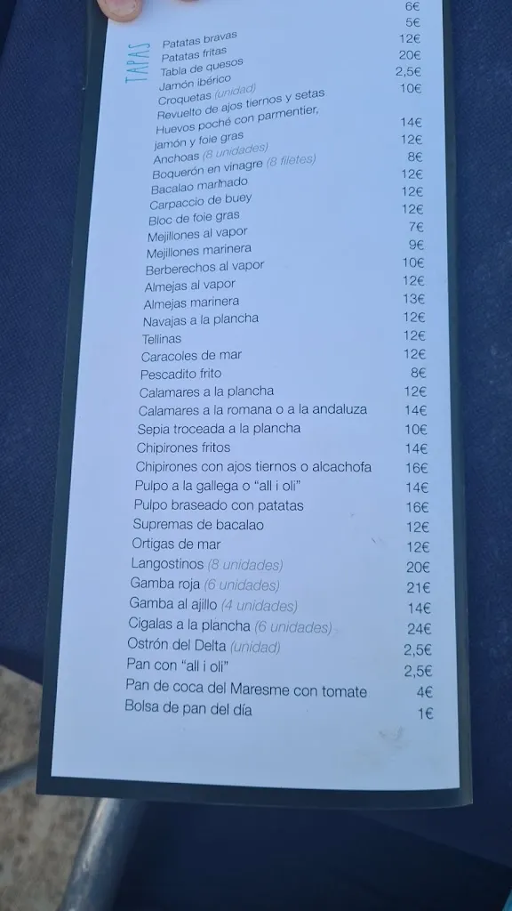 Menu_Bar restaurant El Nàutic Les Cases_Alcanar_image_1