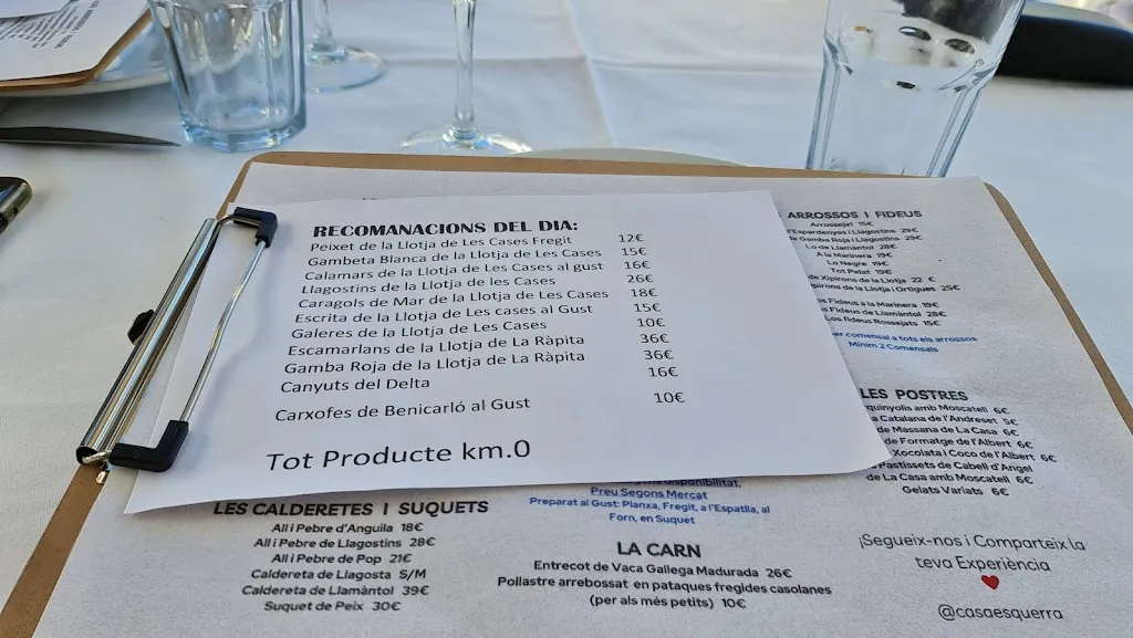 Menu_Restaurant Casa Esquerra_Alcanar_immagine_1