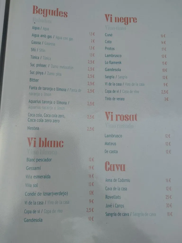 Menu_Restaurant Pizzeria Les Cases_Alcanar_image_1