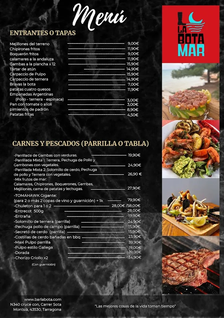 Menu_Bar Restaurant La Bota Mar_Alcanar_image_2