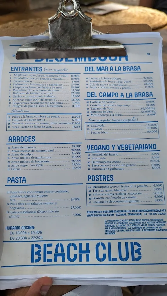 Menu_La Salina Beach Club_Alcanar_image_2