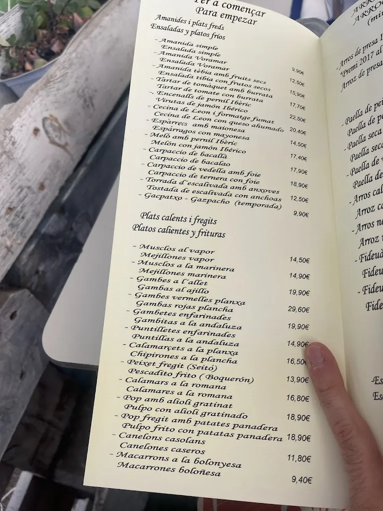 Menu_Restaurant Voramar Cal Vitali_Altafulla_immagine_4