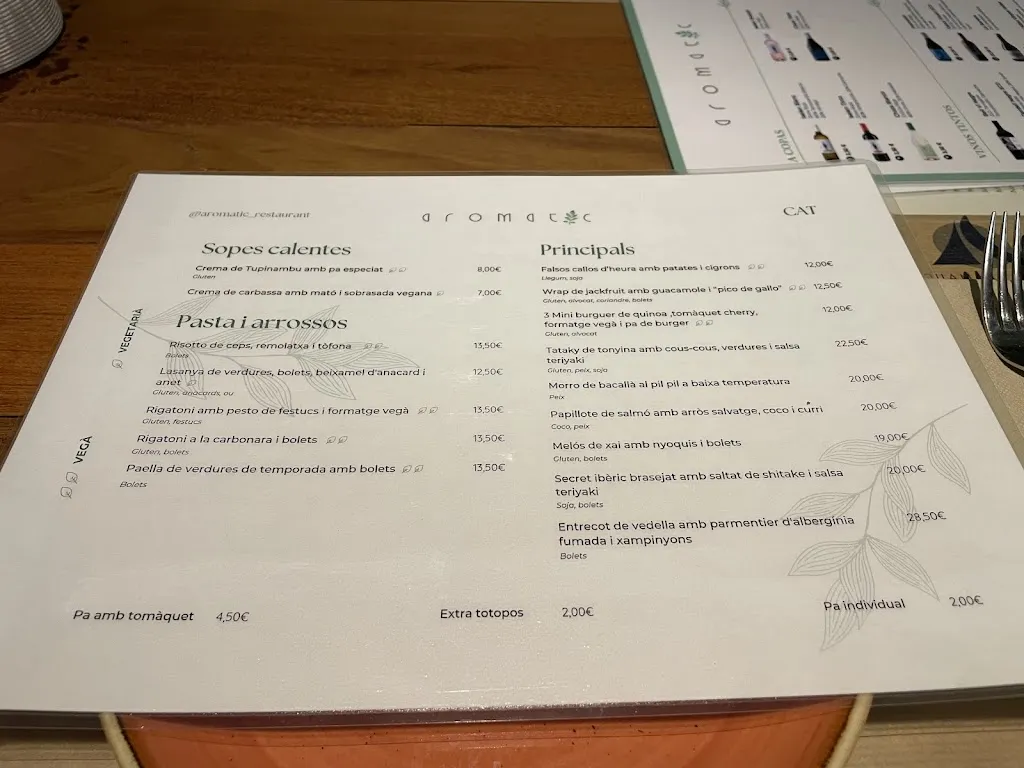Menu_Aromatic Restaurant_Altafulla_immagine_1