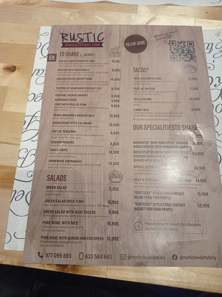 Menu_Rustic Food Altafulla_Altafulla_immagine_2