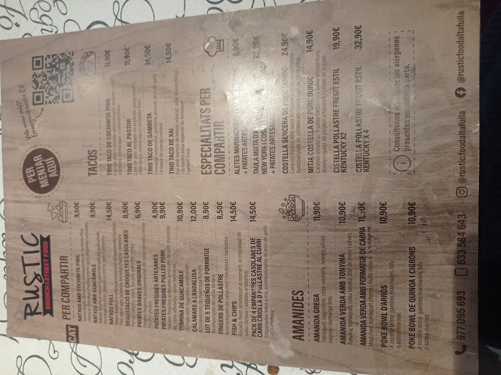 Menu_Rustic Food Altafulla_Altafulla_immagine_3