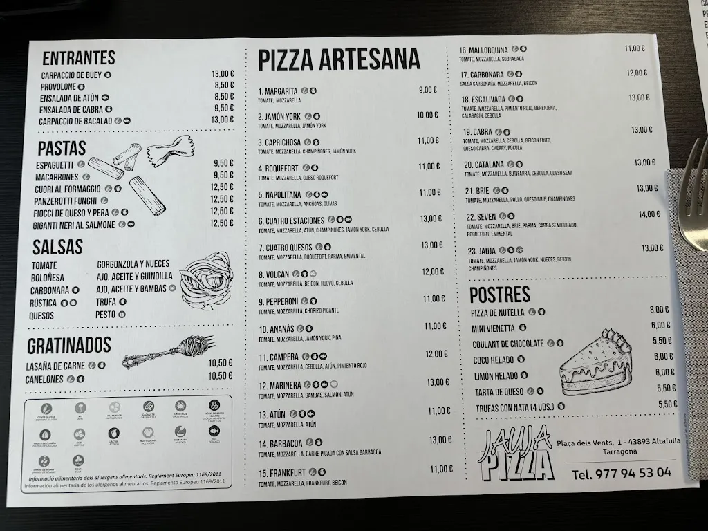 Menu_Pizzeria JAUJA_Altafulla_image_2