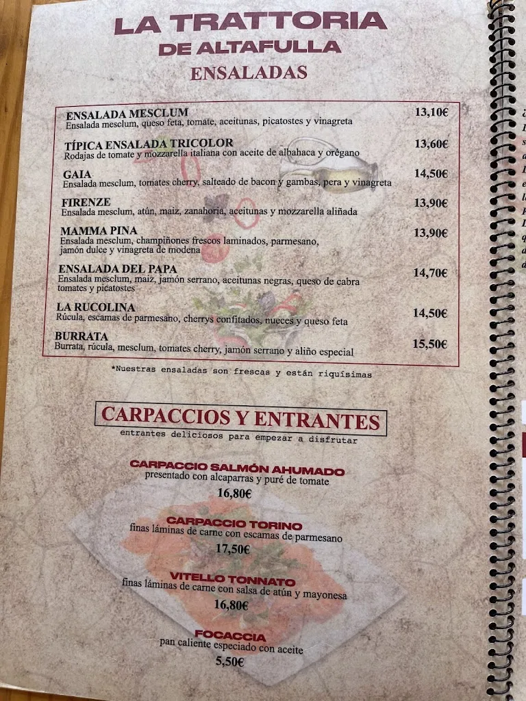 Menu_La Tratoria de Altafulla SL_Altafulla_image_3