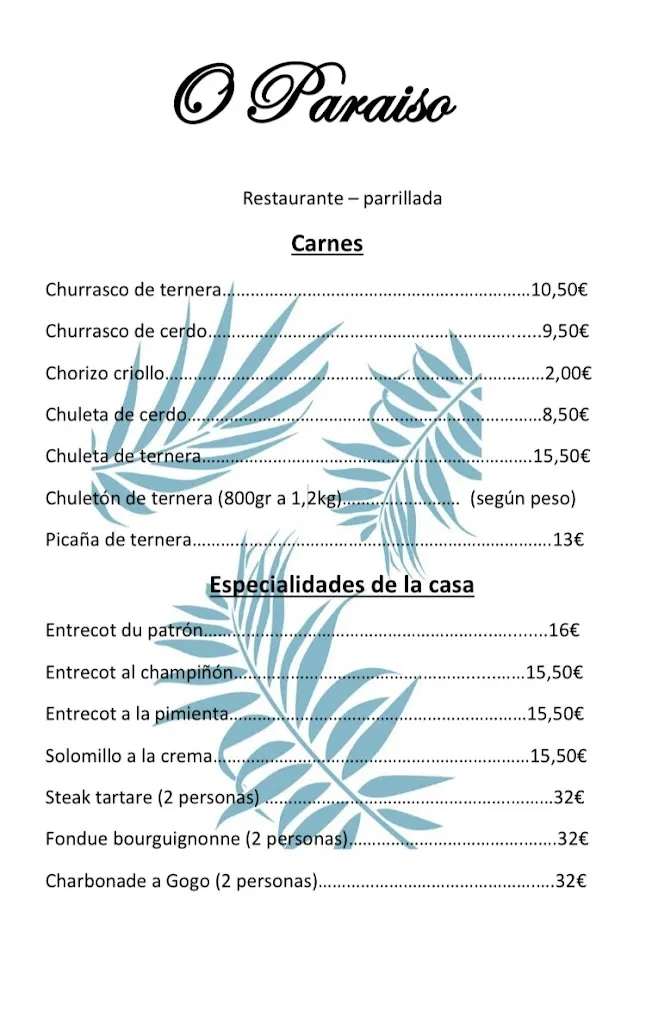 Menu_Restaurante parrillada hostal o paraiso_Arteixo_image_1