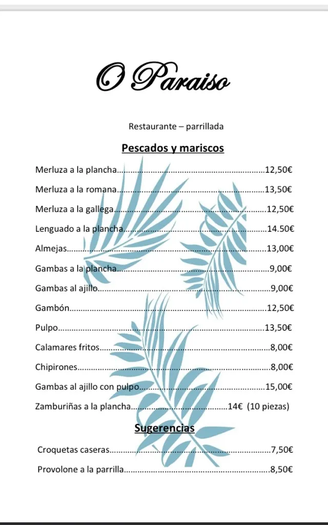 Menu_Restaurante parrillada hostal o paraiso_Arteixo_image_2