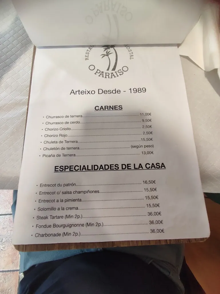 Menu_Restaurante parrillada hostal o paraiso_Arteixo_image_3