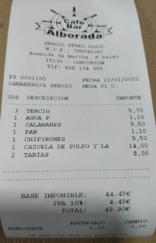 Raul Garzón Vidueira_Café Bar Alborada_Corcubión_review