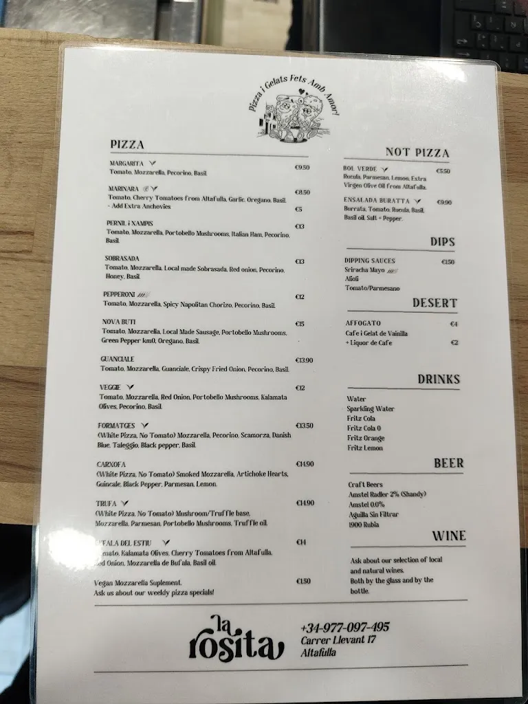 Menu_Pizzeria La Rosita_Altafulla_image_2