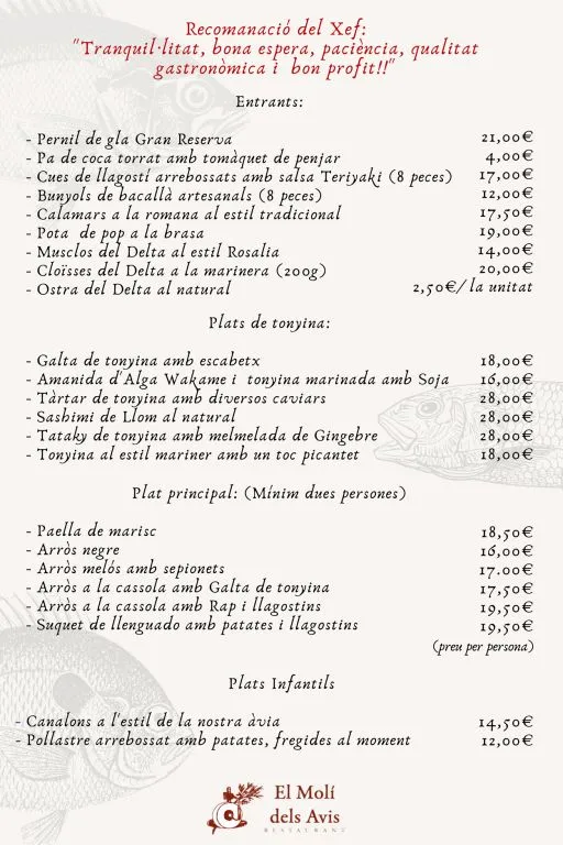 Menu_EL MOLÍ DELS AVIS_Ametlla de Mar_image_1