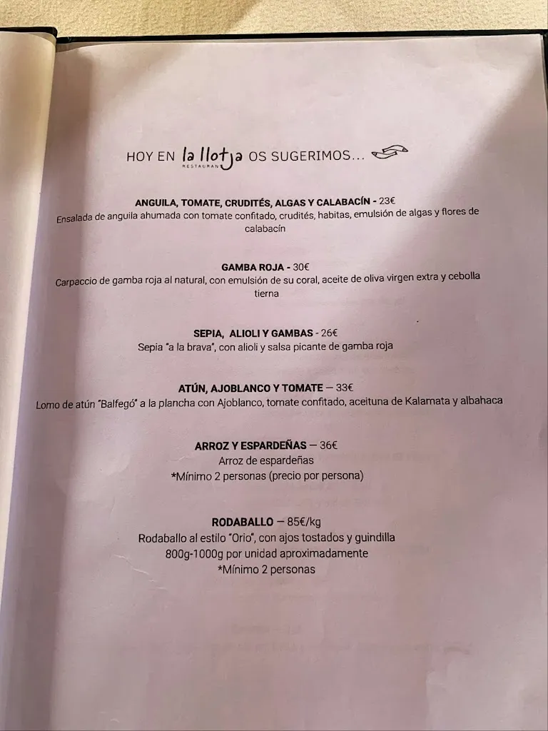 Menu_Restaurant La Llotja de Marc Miró_Ametlla de Mar_immagine_2