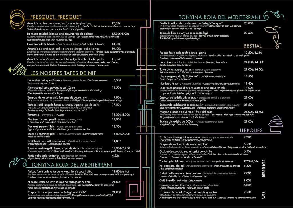 Menu_La Subhasta Restaurant, Espai Gastronòmic_Ametlla de Mar_image_1
