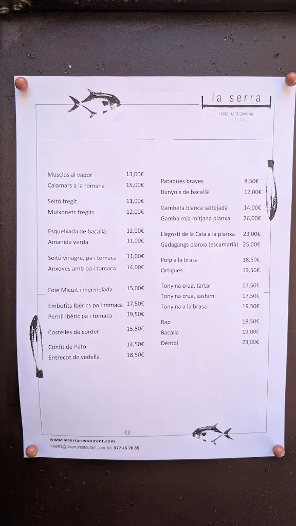 Menü_Restaurant Taverna La Serra_Ametlla de Mar_Bild_1